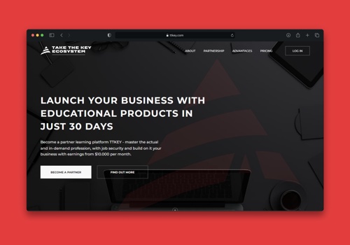 Web Development Package Example: TTKEY - Learning Platform (Webflow)