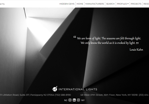 UX/UI Design Package Example: Internationallights Wordpress Development