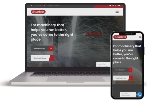 Search Engine Optimization Package Example: Scarlett Machinery Website