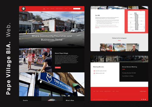 Web Design Package Example: Web Design for Pape Village BIA In Toronto