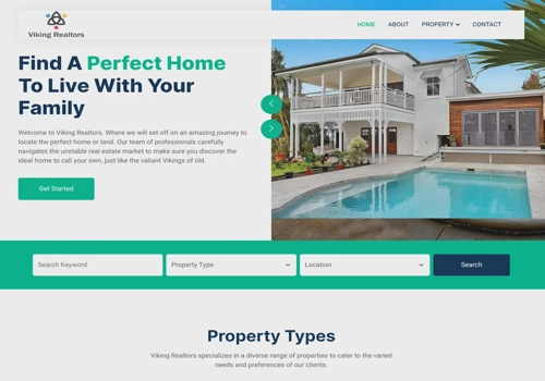 Search Engine Optimization Package Example: Real Estate - Viking realtors Company