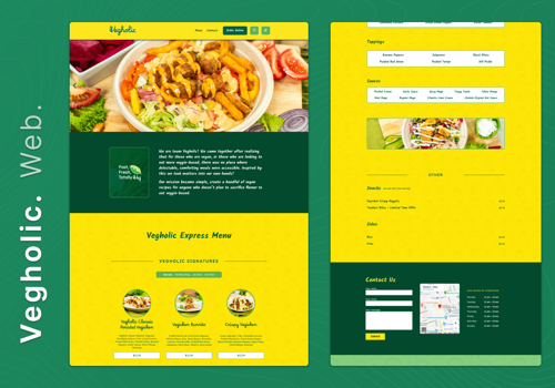 Web Design Package Example: Vegholic - Vegan Restaurant