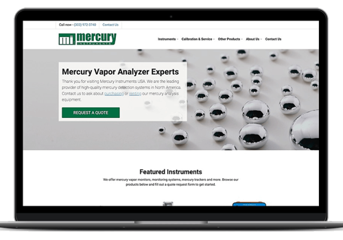 Web Design Package Example: Mercury Instruments
