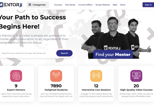 Social Media Marketing Package Example: MentorJi - India's tod e-learning platform