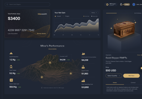 Blockchain Package Example: Gold Digger NFT Marketplace