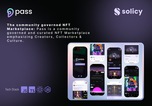 Mobile App Development Package Example: Pass XYZ: The community governed NFT Marketplace