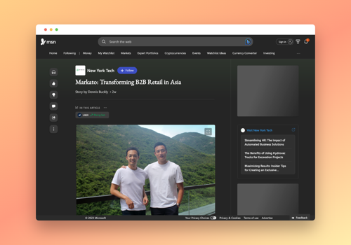 Public Relations Package Example: Markato