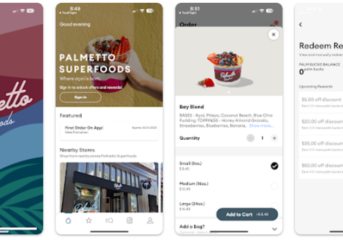 Mobile App Development Package Example: Palmettosuperfoods
