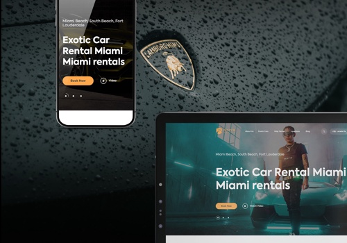 Web Design Package Example: Exotic car rental brand identity and website