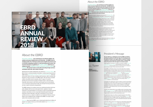 Web Development Package Example: European Bank for Reconstruction and Development ’18