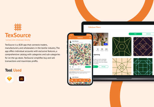 UX/UI Design Package Example: Texsource - B2B Textile App