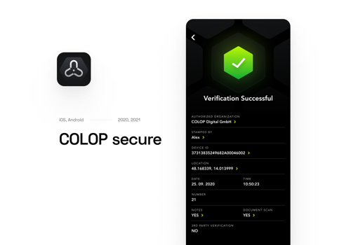 Mobile App Development Package Example: COLOP secure