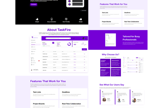 Web Design Package Example: Task Management System Website