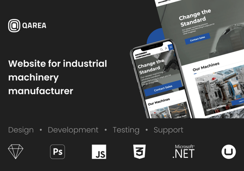 Web Development Package Example: Website for industrial machinery manufacturer