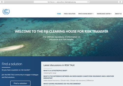 Web Development Package Example: UNFCCC - Clearing House for Risk Transfer