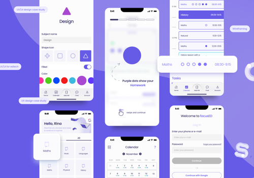 UX/UI Design Package Example: FocusED - Mobile App UI/UX for Edtech