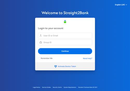 Custom Software Development Package Example: Standard Chartered -Corporate Internet Banking App