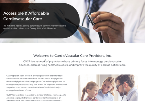 UX/UI Design Package Example: CardioVascular Care Providers Website
