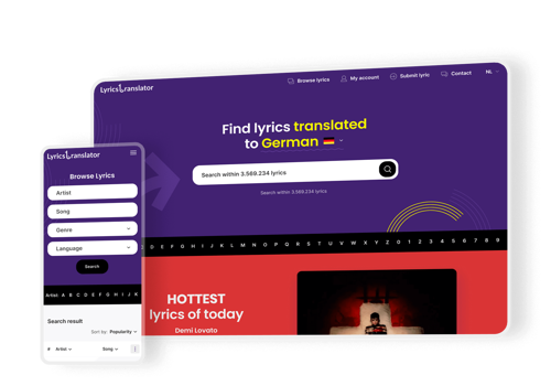 Web Design Package Example: Lyrics Translator