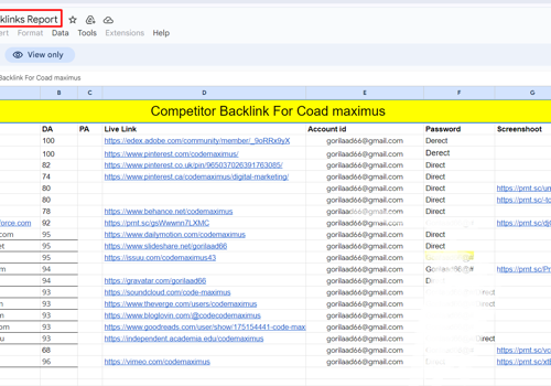 Search Engine Optimization Package Example: Profile Backlink