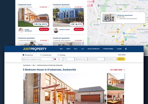 Search Engine Optimization Package Example: Just Property - Website Design & API Development