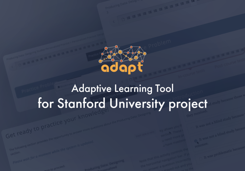 Custom Software Development Package Example: Adaptive learning tools for Stanford University