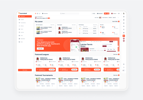 Sports Marketing Package Example: Tournated- Sports platform & UI/UX Design
