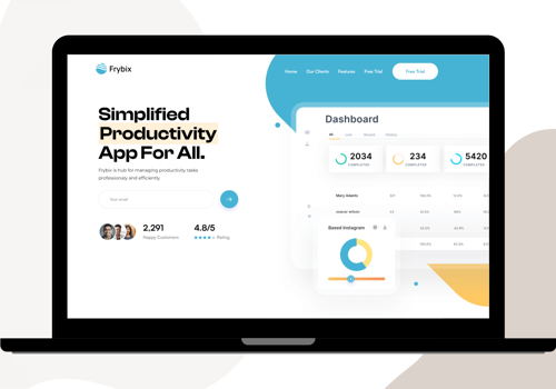 UX/UI Design Package Example: Frybix - Webflow development