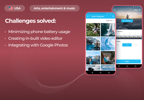 Mobile App Development Package Example: Personalized live wallpaper app