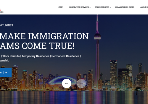 Web Design Package Example: Immigration Website
