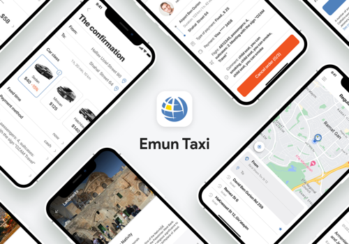 Mobile App Development Package Example: Emun Taxi - Taxi service in Israel