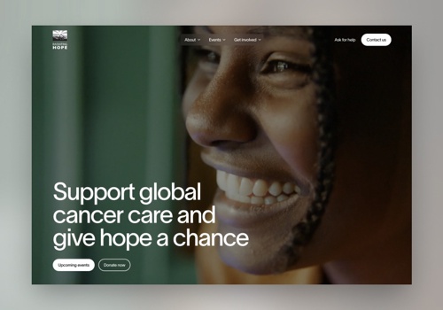 UX/UI Design Package Example: Radiating Hope: Transforming Global Cancer