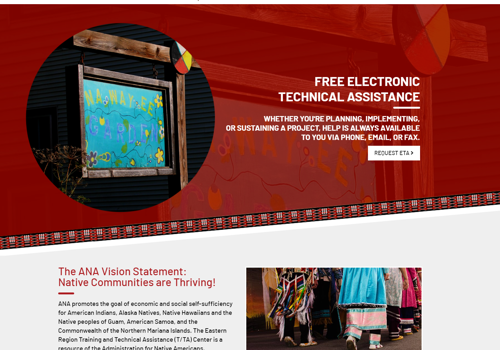 Web Design Package Example: ANA Eastern Website and Tribe Portal