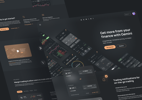 Web Design Package Example: Crypto Finance Management Mobile App