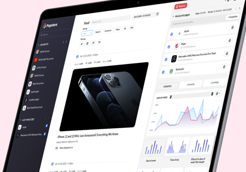 UX/UI Design Package Example: Popsters - Analytics platform redesign