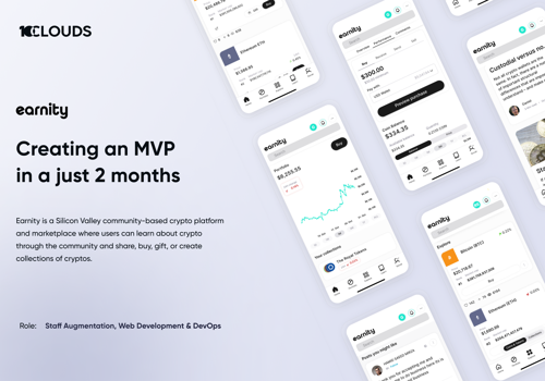 IT Staff Augmentation Package Example: Earnity: Creating an MVP in a just 2 months