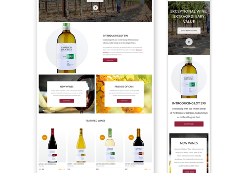 E-Commerce Development Package Example: Cameron Hughes Wine