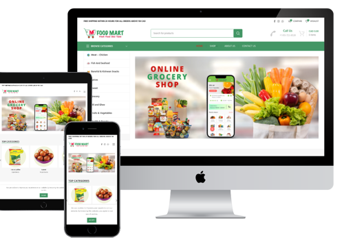 Web Development Package Example: MF Food Mart- Fresh Food Desi Taste
