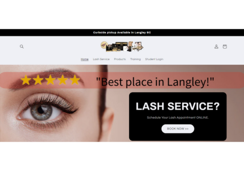 Web Development Package Example: Gold Lash Bar