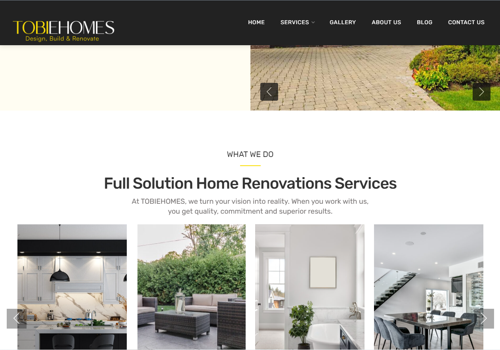 Web Development Package Example: Tobiehomes