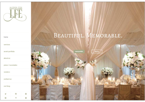 Web Design Package Example: Levine Fox Events Website Design