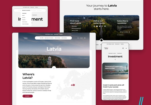 Web Design Package Example: Latvia.eu - Website development and maintenance