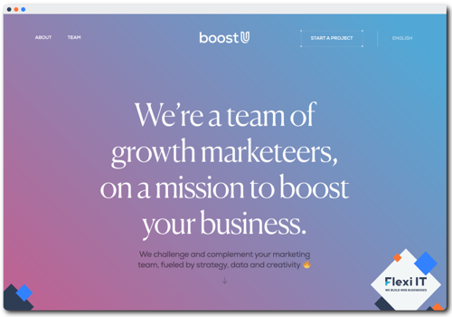 Web Development Package Example: BoostU - Website for the Digital Marketing Company