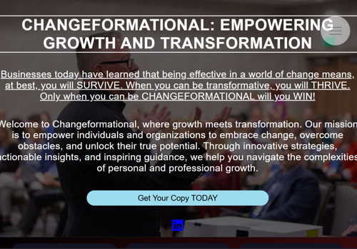 Search Engine Optimization Package Example: CHANGEFORMATIONAL Book Website