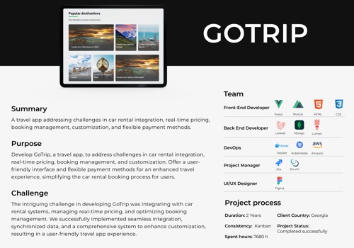 Web Design Package Example: Go Trip