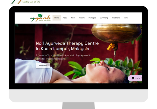 Web Development Package Example: Website design for My ayurveda
