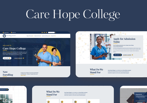 Web Design Package Example: Care Hope College - HigherEd Web Design Project
