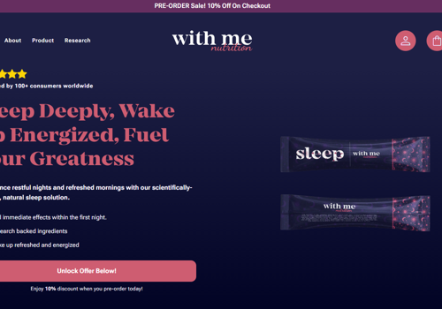 UX/UI Design Package Example: WithMe Nutrition Shopify Development With Replo