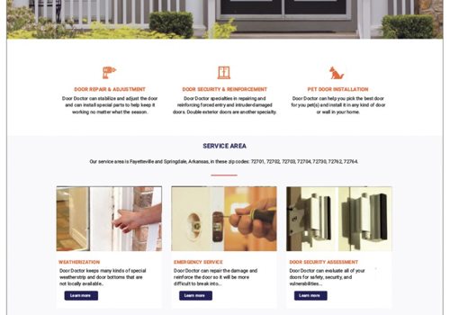 Web Design Package Example: Door Doctor Website Design