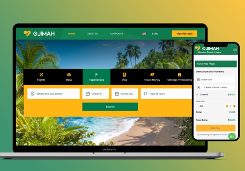 Mobile App Development Package Example: Ojimah - Travel portal development (web and app)